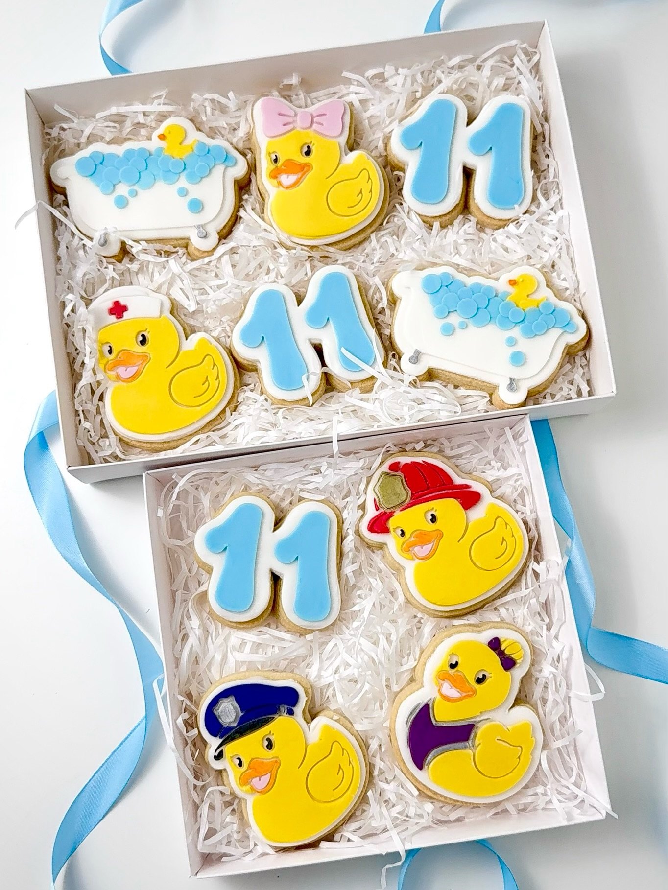 Rubber duck cookies for an eleventh birthday