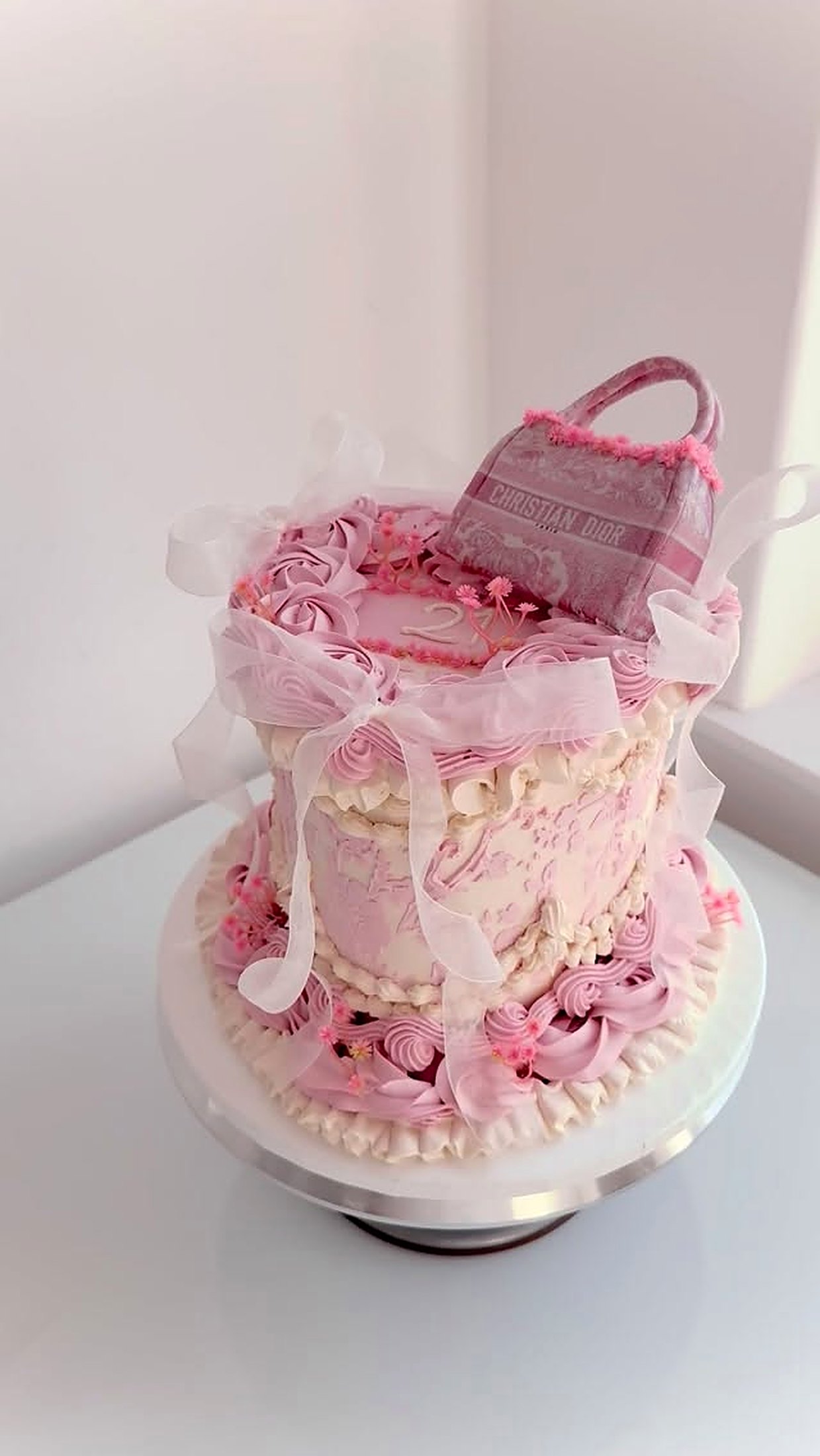 Pink vintage couture cake