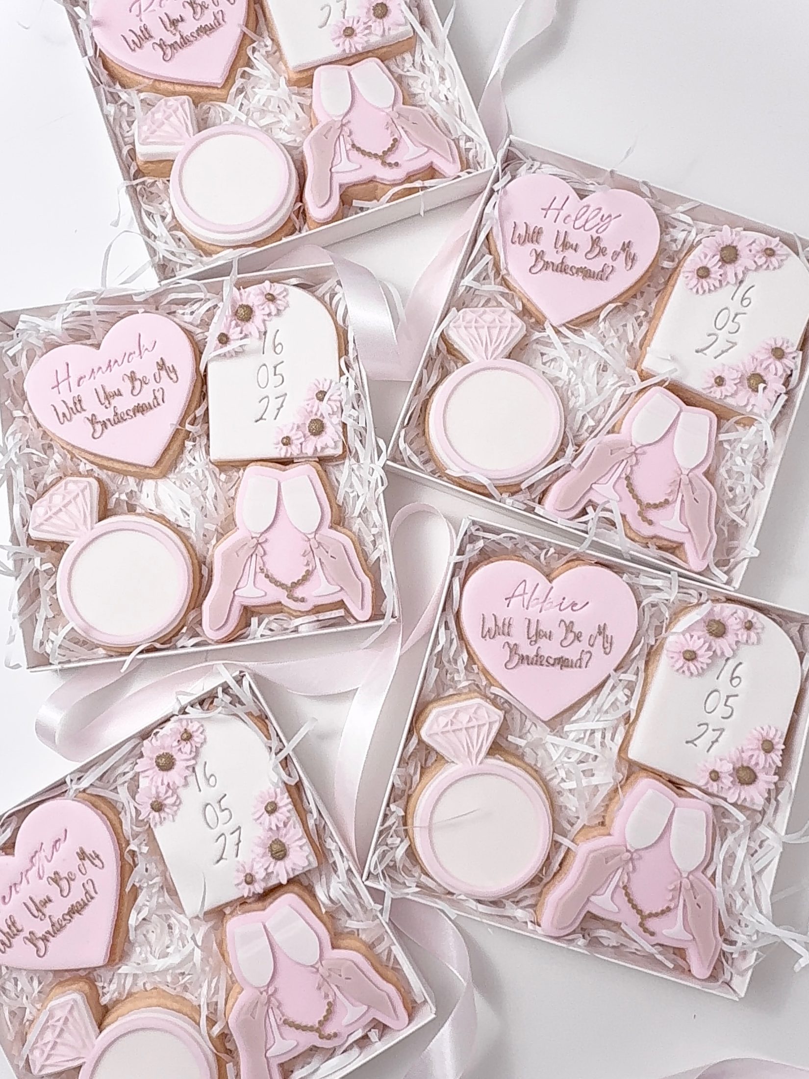 Bridesmaid proposal cookie boxes